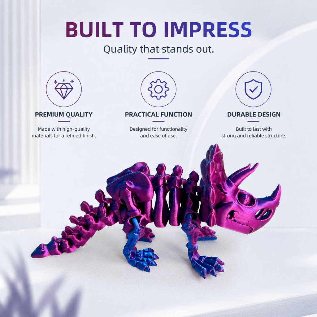 3D printed Triceratops 30cm