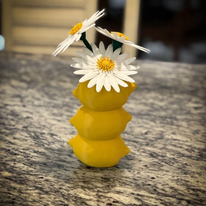 3D printed lemon-shaped vase