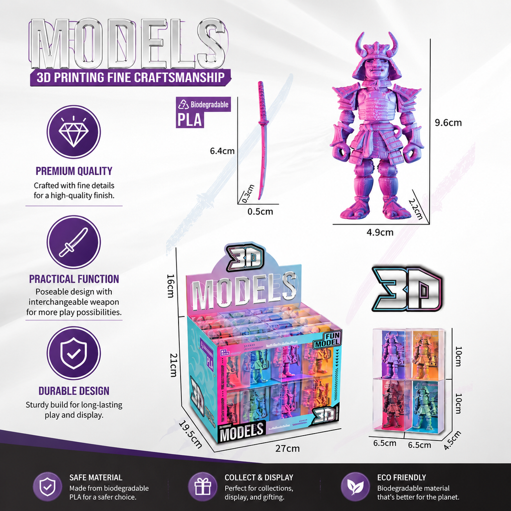 3D Printed Skeleton Warrior (Price per 32pcs) Display box packaging
